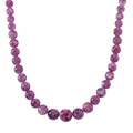 D'Joy Purple Lepidolite Beaded 400 ctw Necklace 20 Inches in Rhodium Over Sterling Silver - Sticky add to cart bar