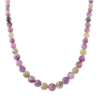 D'Joy Multi Lepidolite Beaded 400.00 ctw Necklace 20 Inches in Rhodium Over Sterling Silver