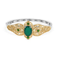 EverTrue Verde Onyx, Chrome Diopside Bangle Bracelet in in 18K YG Plated and Platinum Bond (7.25 In) 8.50 ctw - Sticky add to cart bar