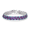 D'Joy African Amethyst, Lagoon Turquoise Tear of The Moon Bracelet in Rhodium Over Sterling Silver (6.50 In) 30.85 ctw - Sticky add to cart bar