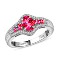 Luxoro Premium Ouro Fino Rubellite and I2 Diamond Ring in 10K White Gold (Size 10) 1.27 ctw - Sticky add to cart bar