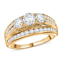 D'Joy Strontium Titanate, Moissanite Ring in 18K Vermeil YG Over Sterling Silver (Size 6.0) 2.30 ctw