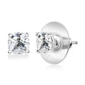 D'Joy Strontium Titanate Stud Earrings in Rhodium Over Sterling Silver 3.00 ctw - Sticky add to cart bar