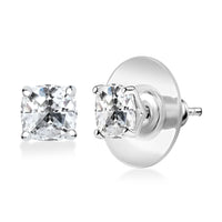 D'Joy Strontium Titanate Stud Earrings in Rhodium Over Sterling Silver 3.00 ctw