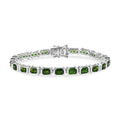 D'Joy Chrome Diopside 13.25 ctw Embers of Elegance Bracelet in Rhodium Over Sterling Silver (7.25 In) - Sticky add to cart bar