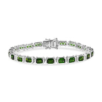 D'Joy Chrome Diopside 13.25 ctw Embers of Elegance Bracelet in Rhodium Over Sterling Silver (7.25 In)
