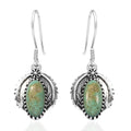 D'Joy Artisan Crafted Royston Turquoise Earrings in Oxidised Sterling Silver 2.60 ctw - Sticky add to cart bar