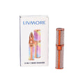 Livmore Beautech 2-in-1 Rechargeable Waterproof Lady Shaver with 2 Replaceable Heads and LED Light -Champange - Sticky add to cart bar