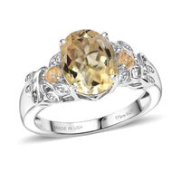 D'Joy Brazilian Citrine Ring in Platinum Over Sterling Silver (Size 11.0) 2.65 ctw