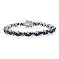 D'Joy Premium Blue Star Sapphire (DF), Moissanite Bracelet in Rhodium Over Sterling Silver (6.50 In) 12.60 ctw - Sticky add to cart bar