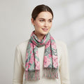 La Marey Light Green Floral Printed Scarf (27.56"×70.87") - Sticky add to cart bar