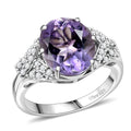 EverTrue Rose De France Amethyst, White Zircon Ring in Platinum Bond (Size 10.0) 4.75 ctw - Sticky add to cart bar