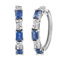 D'Joy Kashmir Kyanite, Moissanite Earrings in Rhodium Over Sterling Silver 4.80 ctw - Sticky add to cart bar