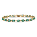 Luxoro AAA Kagem Zambian Emerald 9.00 ctw Tennis Bracelet in 10K Yellow Gold (7.25 In) - Sticky add to cart bar