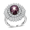 D'Joy Premium Star Ruby and Moissanite 9.65 ctw Ring in Rhodium Over Sterling Silver (Size 10.0) - Sticky add to cart bar