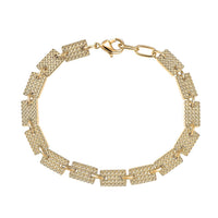 EverTrue Brozella Collection Motif Linked Bracelet in 18K YG Plated Bronze (7.25 In)