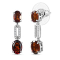D'Joy Premium Red Citrine and Moissanite 2.50 ctw Chain of Flames Earrings in Rhodium Over Sterling Silver - Sticky add to cart bar