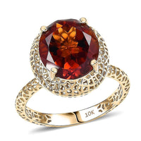 Mirage Collection 10K Yellow Gold Premium Red Citrine Ring (Size 10.0) 4.15 ctw