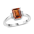 D'Joy Red Citrine, Moissanite Ring in Rhodium Over Sterling Silver (Size 10.0) 1.65 ctw - Sticky add to cart bar