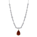 D'Joy Premium Red Citrine and Moissanite 9.65 ctw Empress Glow Necklace in 18K Vermeil YG and Rhodium Over Sterling Silver 18-20 Inches - Sticky add to cart bar