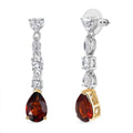 D'Joy Premium Red Citrine and Moissanite 3.60 ctw Empress Glow Earrings in 18K Vermeil YG and Rhodium Over Sterling Silver - Sticky add to cart bar