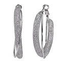 Austrian Crystal Twisted Rope Hoop Earrings in Silvertone - Sticky add to cart bar