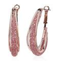 Pink Austrian Crystal Mesh Hoop Earrings in Rosetone - Sticky add to cart bar