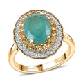 D'Joy Premium Grandidierite and Multi Gemstone 3.75 ctw Ring in 18K Vermeil Yellow Gold Over Sterling Silver - Sticky add to cart bar