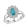 D'Joy Premium Grandidierite, Moissanite Ring in Rhodium Over Sterling Silver (Size 10.0) 1.40 ctw - Sticky add to cart bar