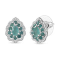 D'Joy Premium Grandidierite and White Zircon 2.10 ctw Floral Art Deco Earrings in Rhodium Over Sterling Silver - Sticky add to cart bar
