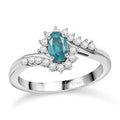 D'Joy Premium Grandidierite, Moissanite Oceanic Waves Ring in Rhodium Over Sterling Silver (Size 10.0) 0.70 ctw - Sticky add to cart bar
