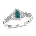 D'Joy Premium Grandidierite, Moissanite Dew Drop Ring in Rhodium Over Sterling Silver (Size 10.0) 0.74 ctw - Sticky add to cart bar