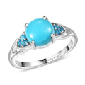 D'Joy Premium Sleeping Beauty Turquoise,  Malgache Neon Apatite Ring in Platinum Over Sterling Silver (Size 10.0) 2.00 ctw - Sticky add to cart bar