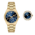 Closeout Jessica Carlyle Blue Dial Watch & Ring Watch Set in Goldtone - Sticky add to cart bar