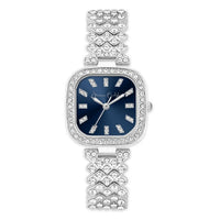 Closeout Jessica Carlyle Blue Dial Watch in Silvertone
