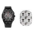 Closeout Ed Hardy Square Watch with Faux Leather Strap & Earbuds Set - Sticky add to cart bar