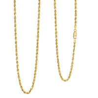 2.5mm Rope Chain Necklace in 10K Yellow Gold 26 Inches 3.7 Grams