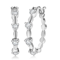 EverTrue Moissanite Hoop Earrings in Platinum Bond 0.80 ctw