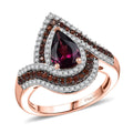 D'Joy AAA Radiant Ember Garnet, Multi Gemstone Ring in 18K Vermeil RG Over Sterling Silver (Size 6.0) 2.60 ctw - Sticky add to cart bar