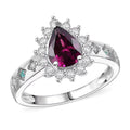 D'Joy Premium Radiant Ember Garnet, Multi Gemstone Ring in Rhodium Over Sterling Silver (Size 10.0) 1.65 ctw - Sticky add to cart bar