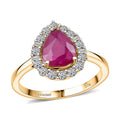 Certified & Appraised 10K Yellow Gold AAA Montepuez Ruby, Luxuriant Lab Grown Diamond (G-H, SI) (0.40 cts) Ring (Size 10.0) 2.07 ctw - Sticky add to cart bar