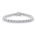 D'Joy Moissanite (Rnd 5mm) Timeless Classics Bracelet in Rhodium Over Sterling Silver (6.50 In) 13.75 ctw - Sticky add to cart bar