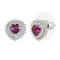 D'Joy AAA Radiant Ember Garnet and Moissanite 1.50 ctw Earrings in 18K Vermeil Yellow Gold Over Sterling Silver - Sticky add to cart bar