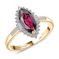 10K Yellow Gold AAA Radiant Ember Garnet, Luxuriant Lab Grown Diamond (E-F, VS) (0.28 cts) Ring (Size 9.0) 2.15 ctw - Sticky add to cart bar