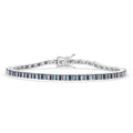 D'Joy Blue Diamond (IR) Tennis Bracelet in Rhodium Over Sterling Silver (7.25 In) 1.00 ctw - Sticky add to cart bar
