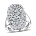 Luxuriant Lab Grown Diamond (G-H, SI) Ring in Rhodium Over Sterling Silver (Size 10.0) 1.25 ctw - Sticky add to cart bar