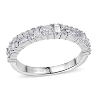 Luxuriant Lab Grown Diamond (G-H, SI) Ring in Rhodium Over Sterling Silver (Size 10.0) 0.65 ctw