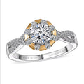 Luxuriant Lab Grown Diamond Fancy Ring in 18K Vermeil YG and Rhodium Over Sterling Silver (Size 10.0) 1.10 ctw - Sticky add to cart bar
