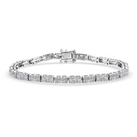 Luxuriant Lab Grown Diamond (G-H, SI) Bracelet in Rhodium Over Sterling Silver (6.50 In) 3.00 ctw