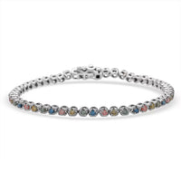 Luxuriant Lab Grown Multi Diamond (SI) Bracelet in Rhodium Over Sterling Silver (6.50 In) 2.20 ctw
